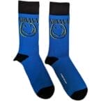 BLUE SMILEY FACE LOGO SOCKS (SIZE UK 7-11)