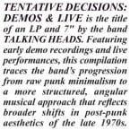 TENTATIVE DECISIONS DEMOS AND LIVE (LIMITED EDITION) (BONUS 7) (VINYL)